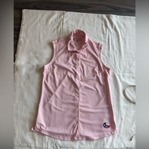 Bermuda Sands Pink/white print sleeveless golf polo